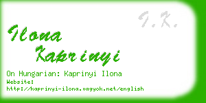 ilona kaprinyi business card